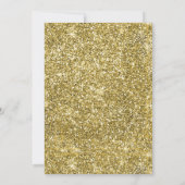 ムーンネイビーブルーと金ゴールドベビーシャワー 招待状 (裏面)