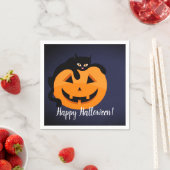 ムーンハロウィンの黒猫 スタンダードカクテルナプキン (インサイチュ)
