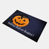 ムーンハロウィンの黒猫 ドアマット (アングル)