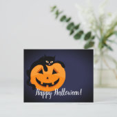 ムーンハロウィンの黒猫 ポストカード (スタンド正面)
