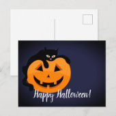 ムーンハロウィンの黒猫 ポストカード (正面/裏面)