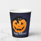 ムーンハロウィンの黒猫 紙コップ (正面)