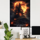 ムーンハロウィン幽霊のよく出るの丘 ポスター (ホームオフィス)