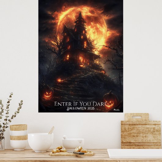 ムーンハロウィン幽霊のよく出るの丘 ポスター (キッチン)