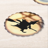 ムーンハロウィーンコースター越しの魔女 ペーパーコースター (アングル)