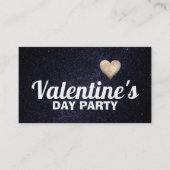 ムーンハートバレンタインデーパーティーチケット招待状 名刺 (正面)