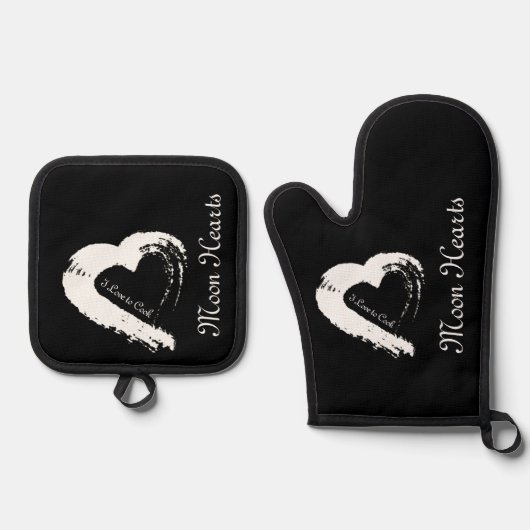 ムーンハートポットホルダー 鍋つかみ&鍋敷きセット (正面)