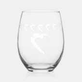 ムーンハート結婚式の引き出物ステムレスワイングラス ステムなしワイングラス (裏面)