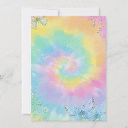 ムーンバタフライ タイダイ ベビーシャワー 招待状 (裏面)