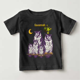 ムーンパーソナライズされたとスターのムーンアンドスターズ ベビーTシャツ