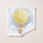 ムーンパーソナライズされたエアバルーンの水彩 バスタオルセット (ウォッシュタオル)