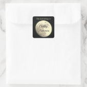 ムーンパーソナライズされた蔵書票シール スクエアシール (バッグ)