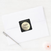 ムーンパーソナライズされた蔵書票シール スクエアシール (封筒)