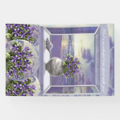 ムーンビンに入った紫の花 横断幕 (横)