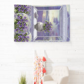 ムーンビンに入った紫色のスミレ 横断幕 (インサイチュ)