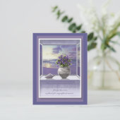 ムーンビンジャーに入った紫の花 ポストカード (スタンド正面)