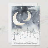ムーンビームと星QRコードブライダルシャワー 招待状 (正面)