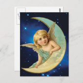 ムーンビーム – エンジェルとムーンコラージュ ポストカード (正面/裏面)