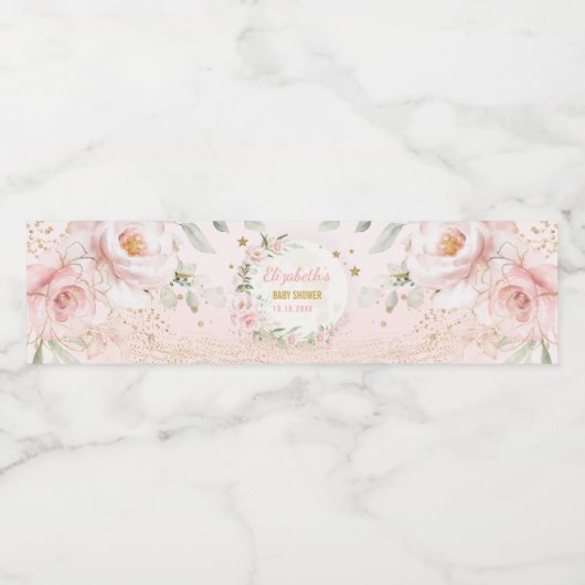 ムーンピかわいらしンク金ゴールドトゥインクルスターベビーガールの好意 ペットボトルラベル (シングルラベル)