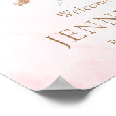 ムーンピンクガール赤ちゃんシャワーへようこそ ポスター (角)