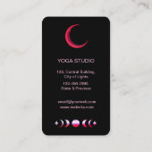 ムーンフェイズクレセント神秘的ホリスティックタロット火災 名刺 (裏面)