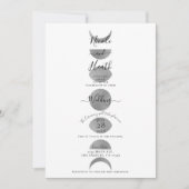 ムーンフェイズサイクルシルバーグレイ結婚&ホワイト 招待状 (正面)