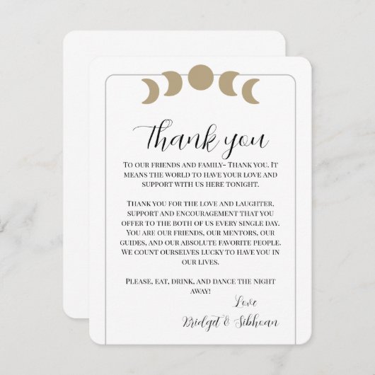 ムーンフェイズサンキュー披露宴カード エンクロージャーカード (正面/裏面)