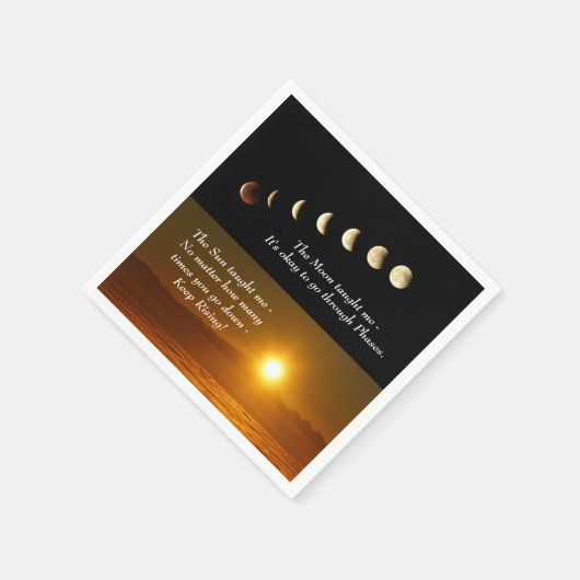 ムーンフェイズサンライズ感動的引用文ナプキンス スタンダードカクテルナプキン (角)
