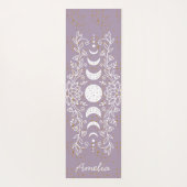 ムーンフェイズシアルスタズロータスラインスケッチ ヨガマット (裏面)