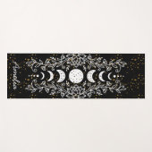 ムーンフェイズシアルスタズロータスラインスケッチ ヨガマット (正面(横))