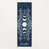 ムーンフェイズシアルスタズロータスラインスケッチ ヨガマット (正面)