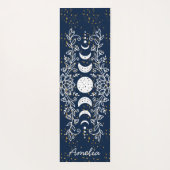 ムーンフェイズシアルスタズロータスラインスケッチ ヨガマット (裏面)