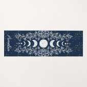 ムーンフェイズシアルスタズロータスラインスケッチ ヨガマット (正面(横))