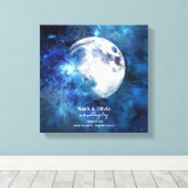 ムーンフェイズパーソナライズされたミーティングプレイスモノグラム キャンバスプリント (インサイチュ (ウッドフロア))