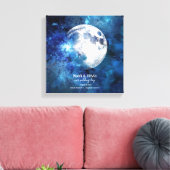 ムーンフェイズパーソナライズされたミーティングプレイスモノグラム キャンバスプリント (インサイチュ (リビング))