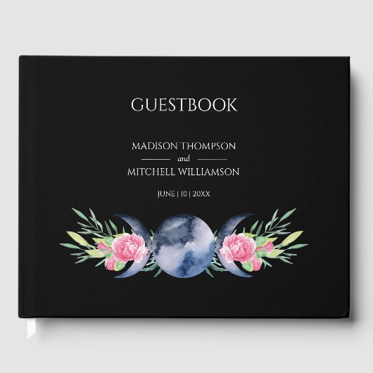 ムーンフェイズピンクローゼズフローラ形而上学的結婚な ゲストブック (正面)