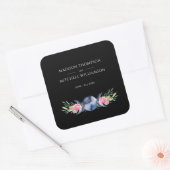 ムーンフェイズピンクローゼズフローラ形而上学的結婚な スクエアシール (封筒)