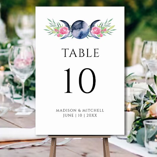 ムーンフェイズピンクローゼズフローラ形而上学的結婚な テーブルナンバー