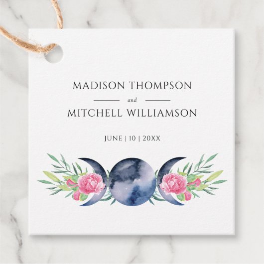 ムーンフェイズピンクローゼズフローラ形而上学的結婚な フェイバータグ (正面)