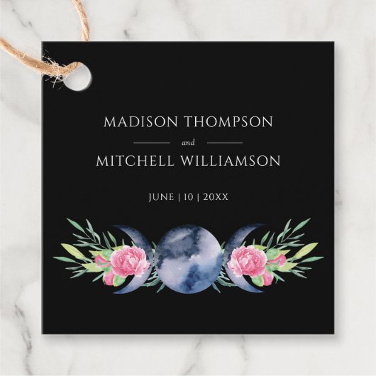 ムーンフェイズピンクローゼズフローラ形而上学的結婚な フェイバータグ (正面)