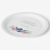 ムーンフェイズピンクローゼズフローラ形而上学的結婚な ペーパープレート (アングル)