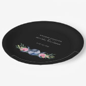 ムーンフェイズピンクローゼズフローラ形而上学的結婚な ペーパープレート (アングル)