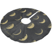 ムーンフェイズブラックパーソナライズされた金ゴールドハロウィーン ブラッシュドポリエステルツリースカート (アングル)