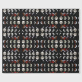 ムーンフェイズブラック異教のウィッカ信者ホリデーエスバット ラッピングペーパー (フラット)