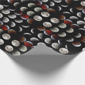 ムーンフェイズブラック異教のウィッカ信者ホリデーエスバット ラッピングペーパー (角)