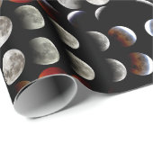 ムーンフェイズブラック異教のウィッカ信者ホリデーエスバット ラッピングペーパー (ロールコーナー)