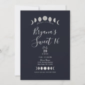 ムーンフェイズブルーアストロロジカルシアルスウィート16 招待状 (正面)