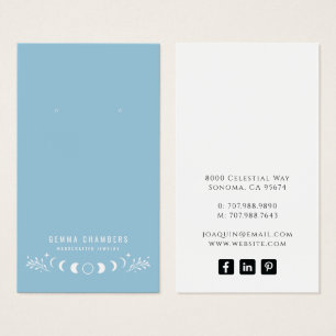 ムーンフェイズブルーイヤリングジュエリーディスプレイカード