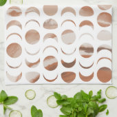 ムーンフェイズ絵を描大理石のルック金ゴールド&クリーム皿 キッチンタオル (折り畳み)