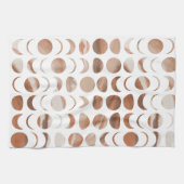 ムーンフェイズ絵を描大理石のルック金ゴールド&クリーム皿 キッチンタオル (横)